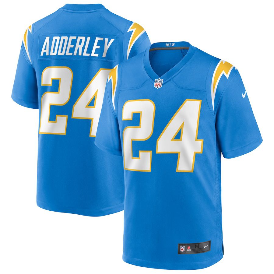 Men Los Angeles Chargers 24 Nasir Adderley Nike Powder Blue Game NFL Jersey